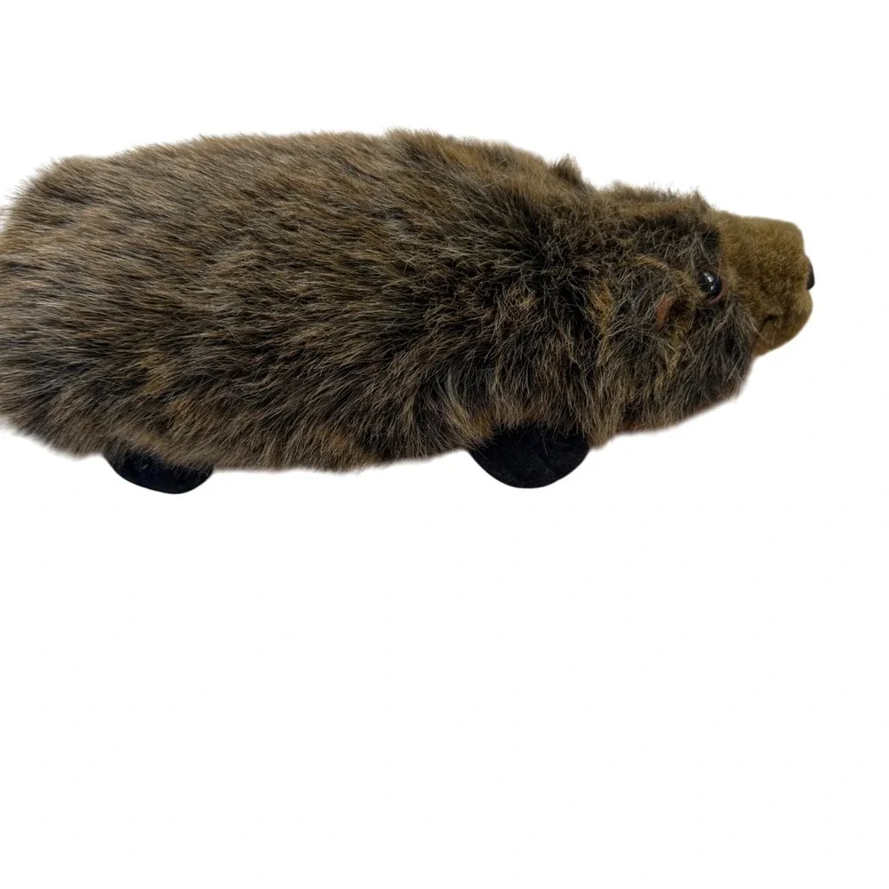 Vintage Plush Beaver Stuffed‎ Animal Realistic Furry Rodent Toy Collectible